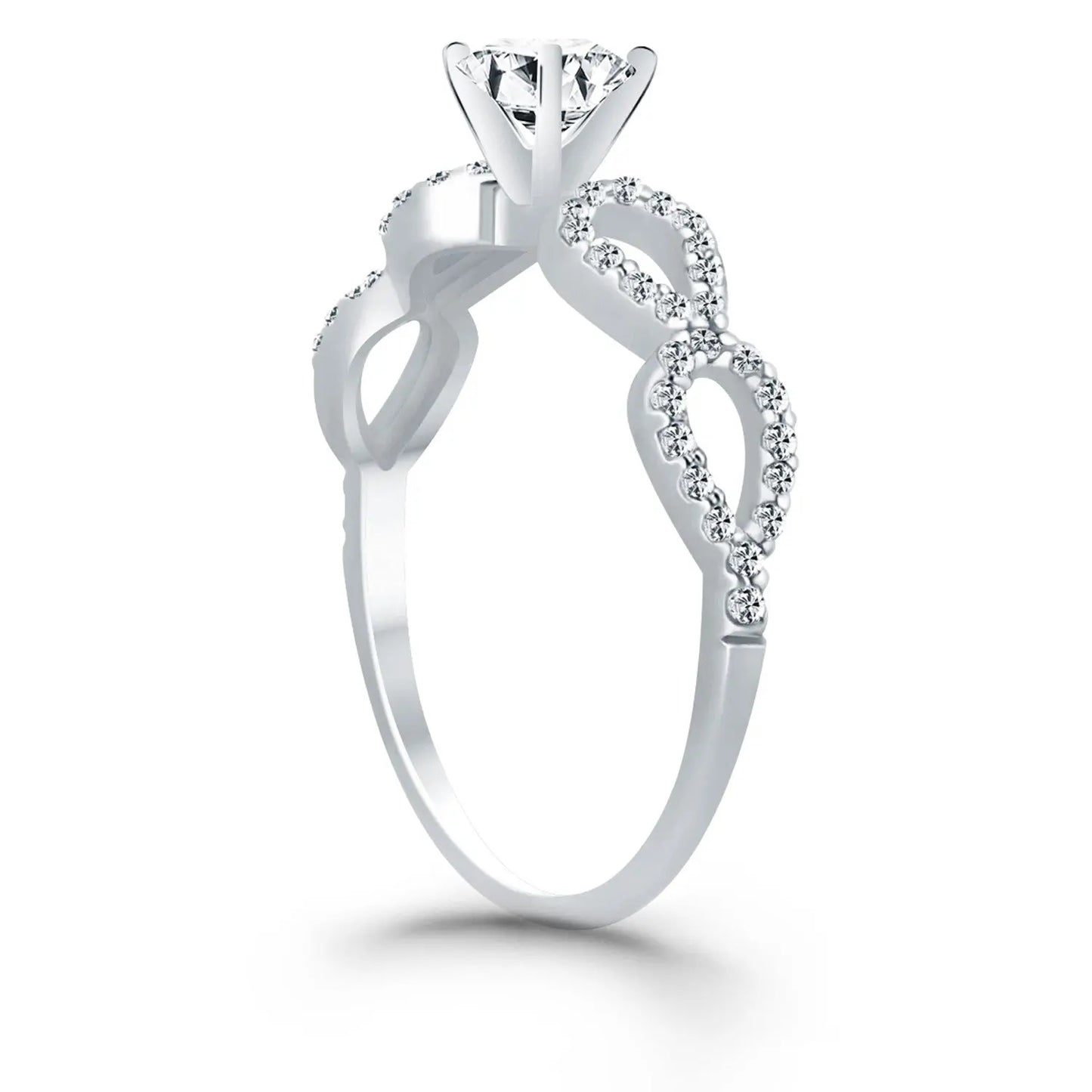 14k White Gold Double Infinity Diamond Engagement Ring RCJ Rings  CELESTIA LUXE JEWELLERS