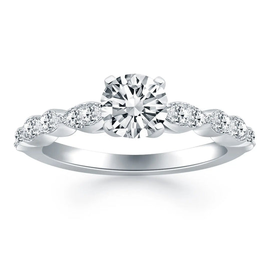 14k White Gold Fancy Shaped Diamond Engagement Ring RCJ Rings  CELESTIA LUXE JEWELLERS