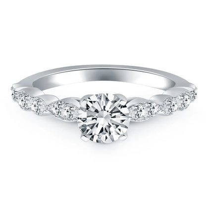 14k White Gold Fancy Shaped Diamond Engagement Ring RCJ Rings  CELESTIA LUXE JEWELLERS