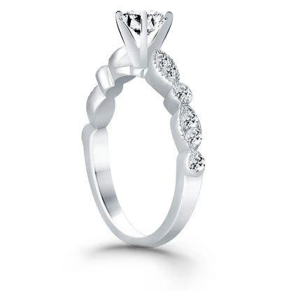 14k White Gold Fancy Shaped Diamond Engagement Ring RCJ Rings  CELESTIA LUXE JEWELLERS