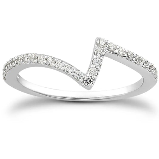 14k White Gold Fancy Zig Zag Pave Diamond Wedding Ring Band RCJ Rings  CELESTIA LUXE JEWELLERS