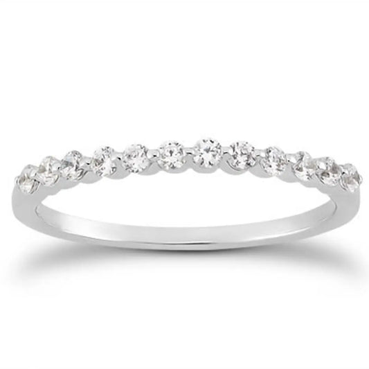14k White Gold Floating Diamond Single Shared Prong Wedding Ring Band RCJ Rings  CELESTIA LUXE JEWELLERS