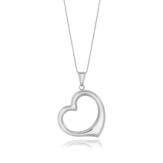 14k White Gold Floating Heart Drop Pendant RCJ Pendants  CELESTIA LUXE JEWELLERS