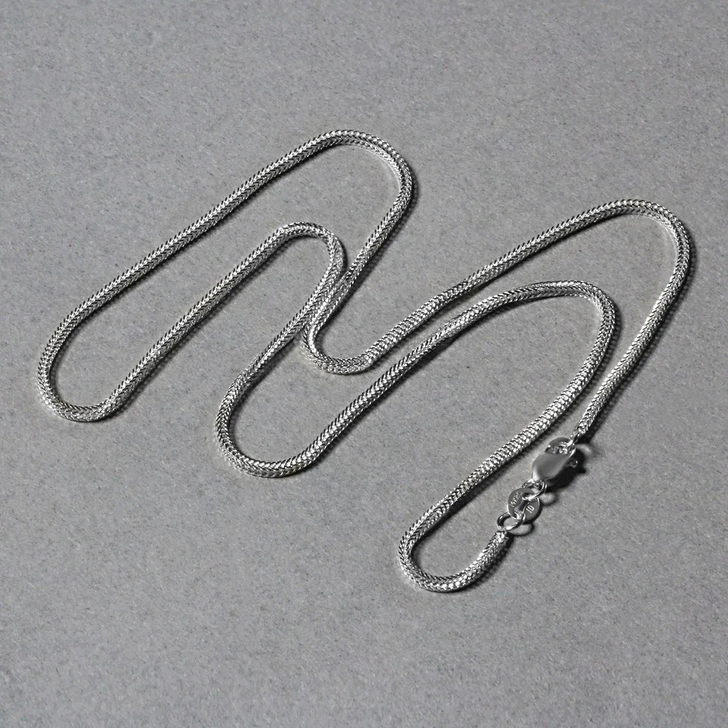 14k White Gold Foxtail Chain (1.00 mm) RCJ Chains  CELESTIA LUXE JEWELLERS