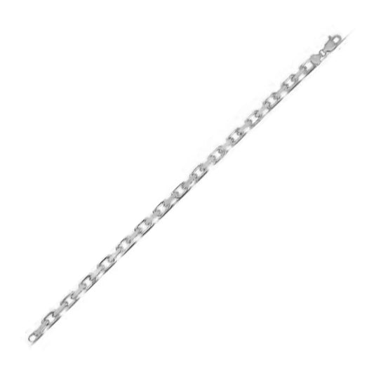 14k White Gold French Cable Chain Bracelet  (4.80 mm) RCJ Bracelets  CELESTIA LUXE JEWELLERS