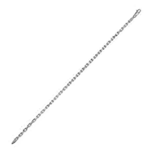 14k White Gold French Cable Link Chain (2.50 mm) RCJ Chains  CELESTIA LUXE JEWELLERS