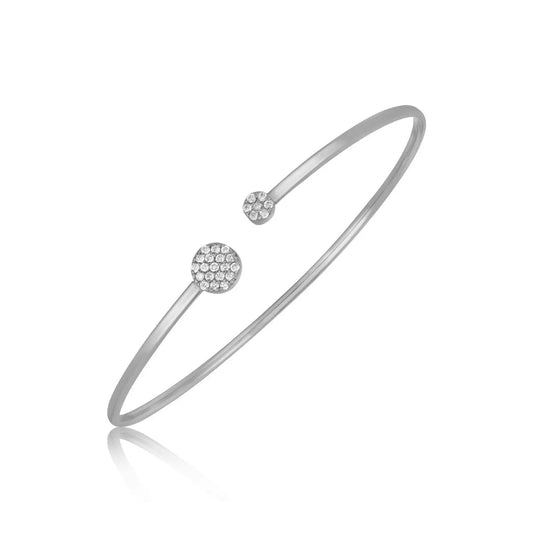 14k White Gold High Polish Diamond Cluster Bangle (2.00 mm) RCJ Bangles  CELESTIA LUXE JEWELLERS