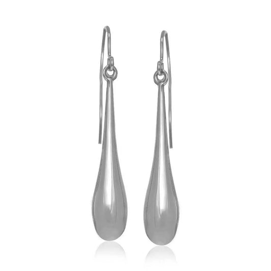 14k White Gold Long Polished Teardrop Dangling Earrings RCJ Earrings  CELESTIA LUXE JEWELLERS
