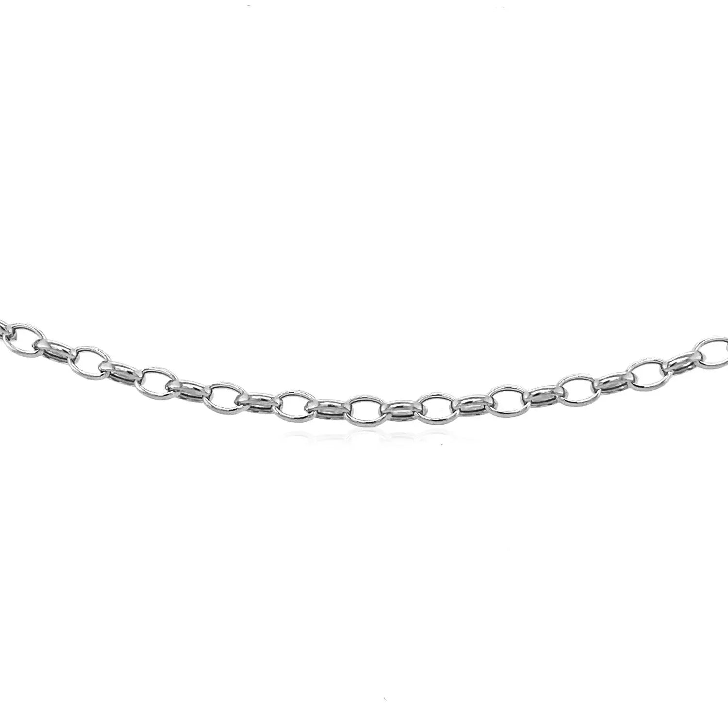 14k White Gold Oval Rolo Bracelet  (3.20 mm) RCJ Bracelets  CELESTIA LUXE JEWELLERS