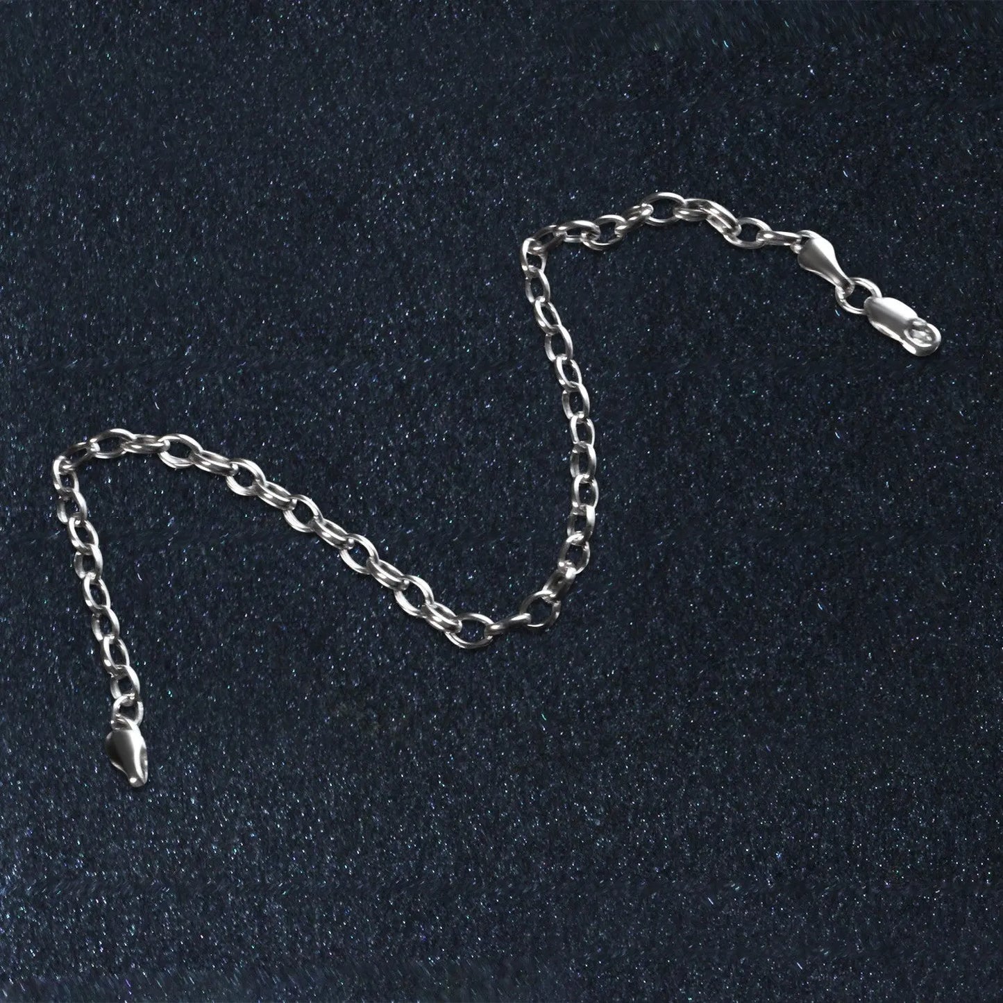 14k White Gold Oval Rolo Bracelet  (3.20 mm) RCJ Bracelets  CELESTIA LUXE JEWELLERS