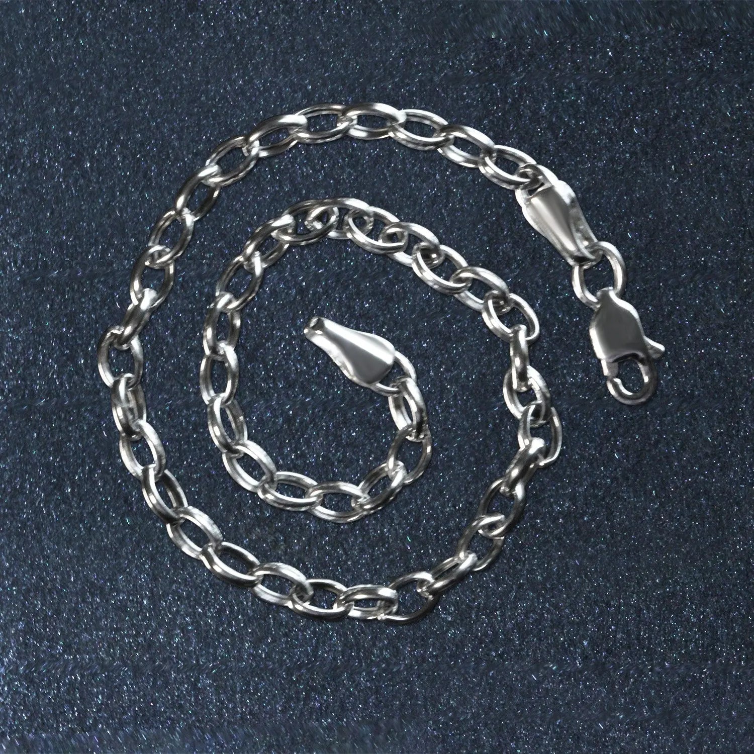 14k White Gold Oval Rolo Bracelet  (3.20 mm) RCJ Bracelets  CELESTIA LUXE JEWELLERS