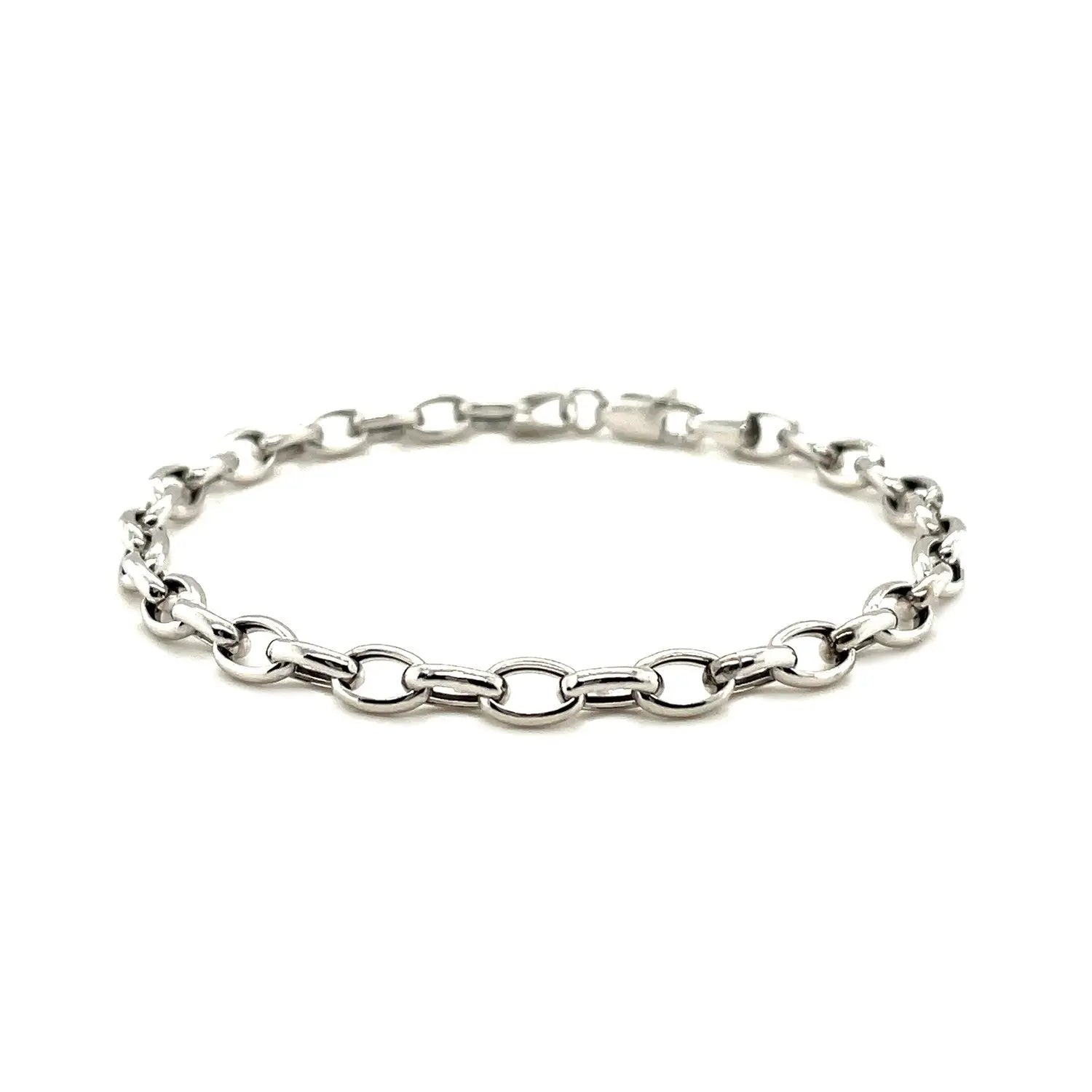 14k White Gold Oval Rolo Bracelet  (4.60 mm) RCJ Bracelets  CELESTIA LUXE JEWELLERS