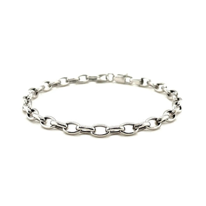 14k White Gold Oval Rolo Bracelet  (4.60 mm) RCJ Bracelets  CELESTIA LUXE JEWELLERS