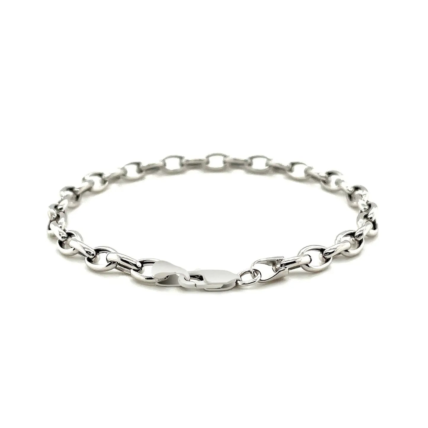 14k White Gold Oval Rolo Bracelet  (4.60 mm) RCJ Bracelets  CELESTIA LUXE JEWELLERS