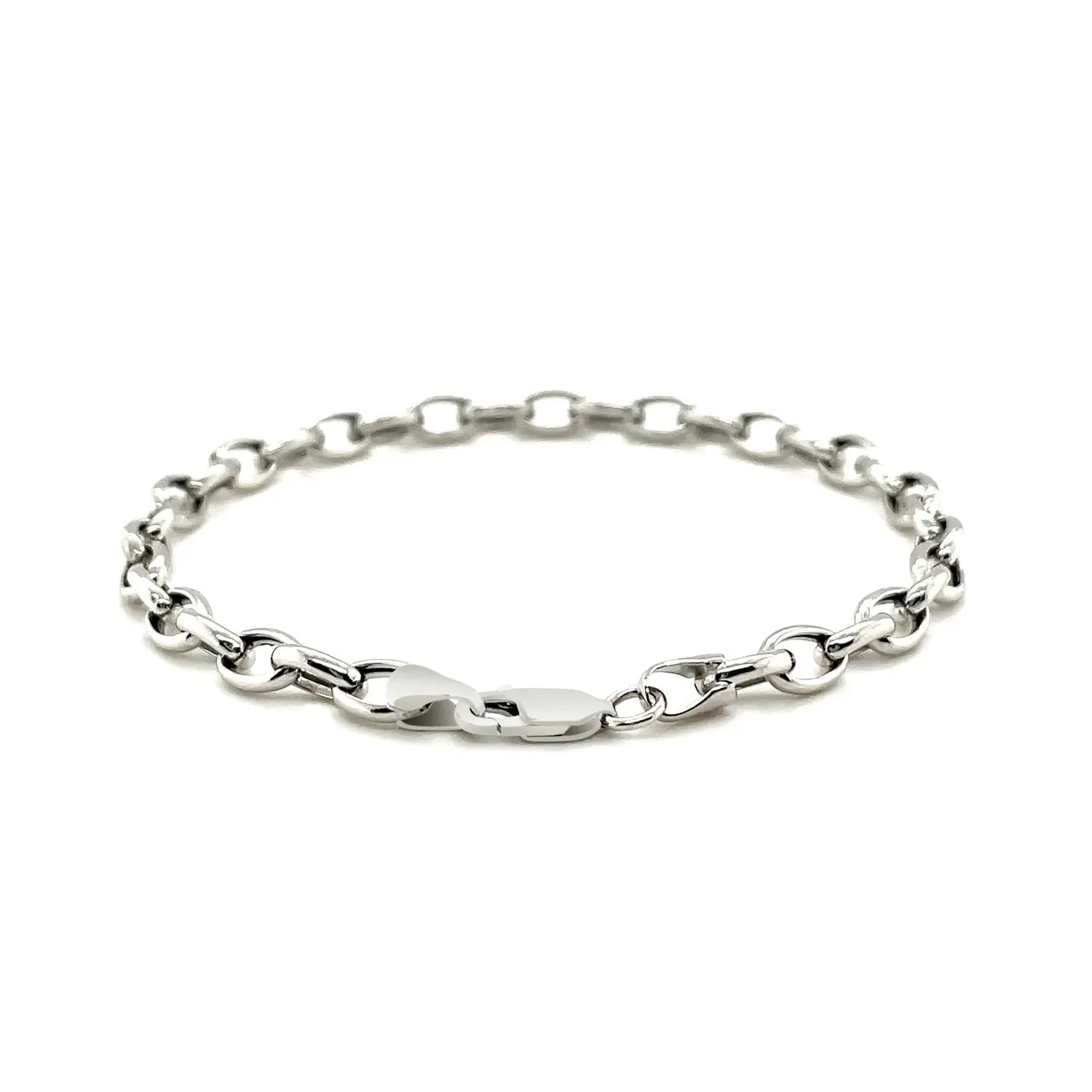 14k White Gold Oval Rolo Bracelet  (4.60 mm) RCJ Bracelets  CELESTIA LUXE JEWELLERS