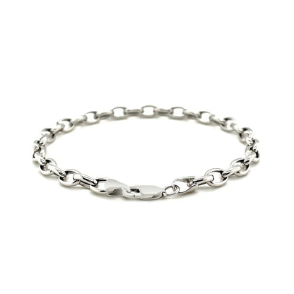 14k White Gold Oval Rolo Bracelet  (4.60 mm) RCJ Bracelets  CELESTIA LUXE JEWELLERS