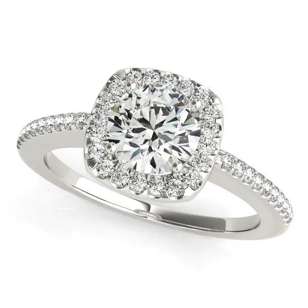 14k White Gold Pave Style Slim Shank Diamond Engagement Ring (1 1/8 cttw) RCJ Rings  CELESTIA LUXE JEWELLERS