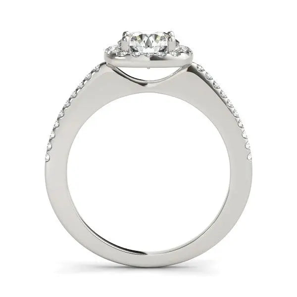 14k White Gold Pave Style Slim Shank Diamond Engagement Ring (1 1/8 cttw) RCJ Rings  CELESTIA LUXE JEWELLERS