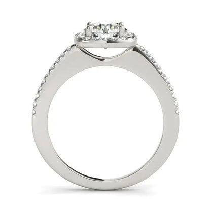 14k White Gold Pave Style Slim Shank Diamond Engagement Ring (1 1/8 cttw) RCJ Rings  CELESTIA LUXE JEWELLERS