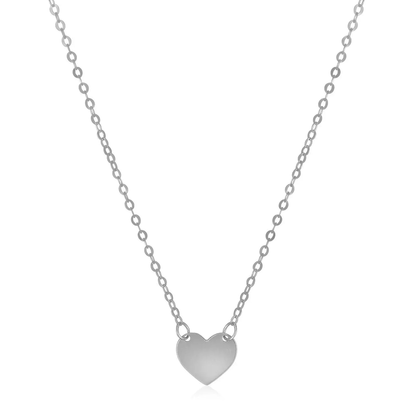 14k White Gold Polished Mini Heart Necklace RCJ Necklaces  CELESTIA LUXE JEWELLERS