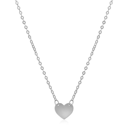 14k White Gold Polished Mini Heart Necklace RCJ Necklaces  CELESTIA LUXE JEWELLERS