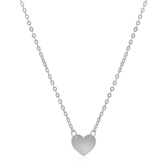 14k White Gold Polished Mini Heart Necklace RCJ Necklaces  CELESTIA LUXE JEWELLERS