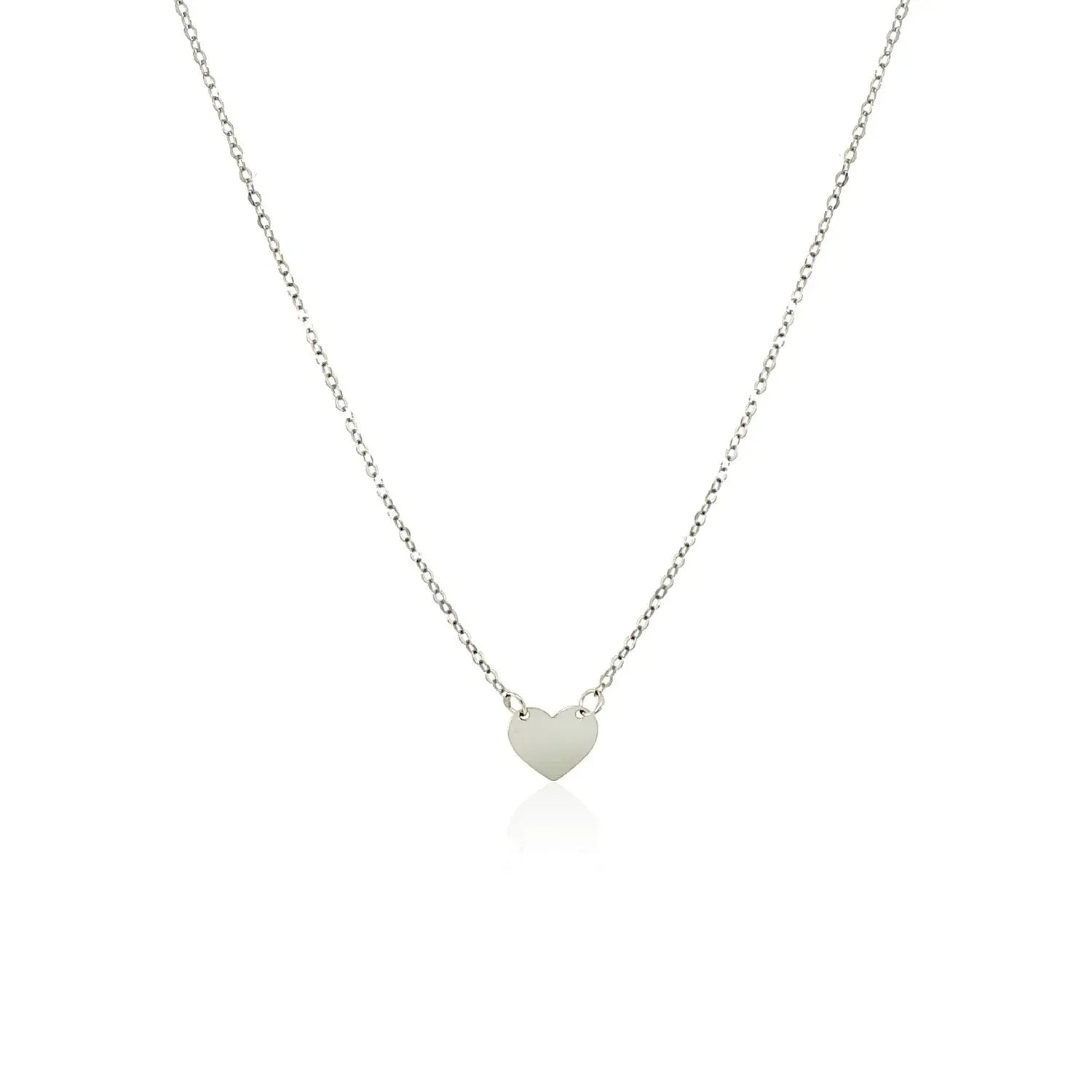 14k White Gold Polished Mini Heart Necklace RCJ Necklaces  CELESTIA LUXE JEWELLERS