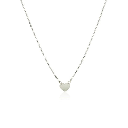 14k White Gold Polished Mini Heart Necklace RCJ Necklaces  CELESTIA LUXE JEWELLERS