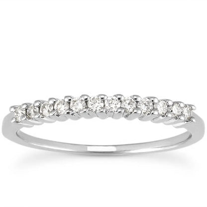 14k White Gold Raised Shared Prong Diamond Wedding Ring Band RCJ Rings  CELESTIA LUXE JEWELLERS