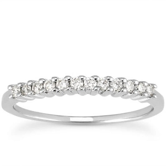 14k White Gold Raised Shared Prong Diamond Wedding Ring Band RCJ Rings  CELESTIA LUXE JEWELLERS