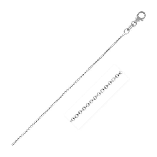 14k White Gold Round Cable Link Chain (1.10 mm) RCJ Chains  CELESTIA LUXE JEWELLERS