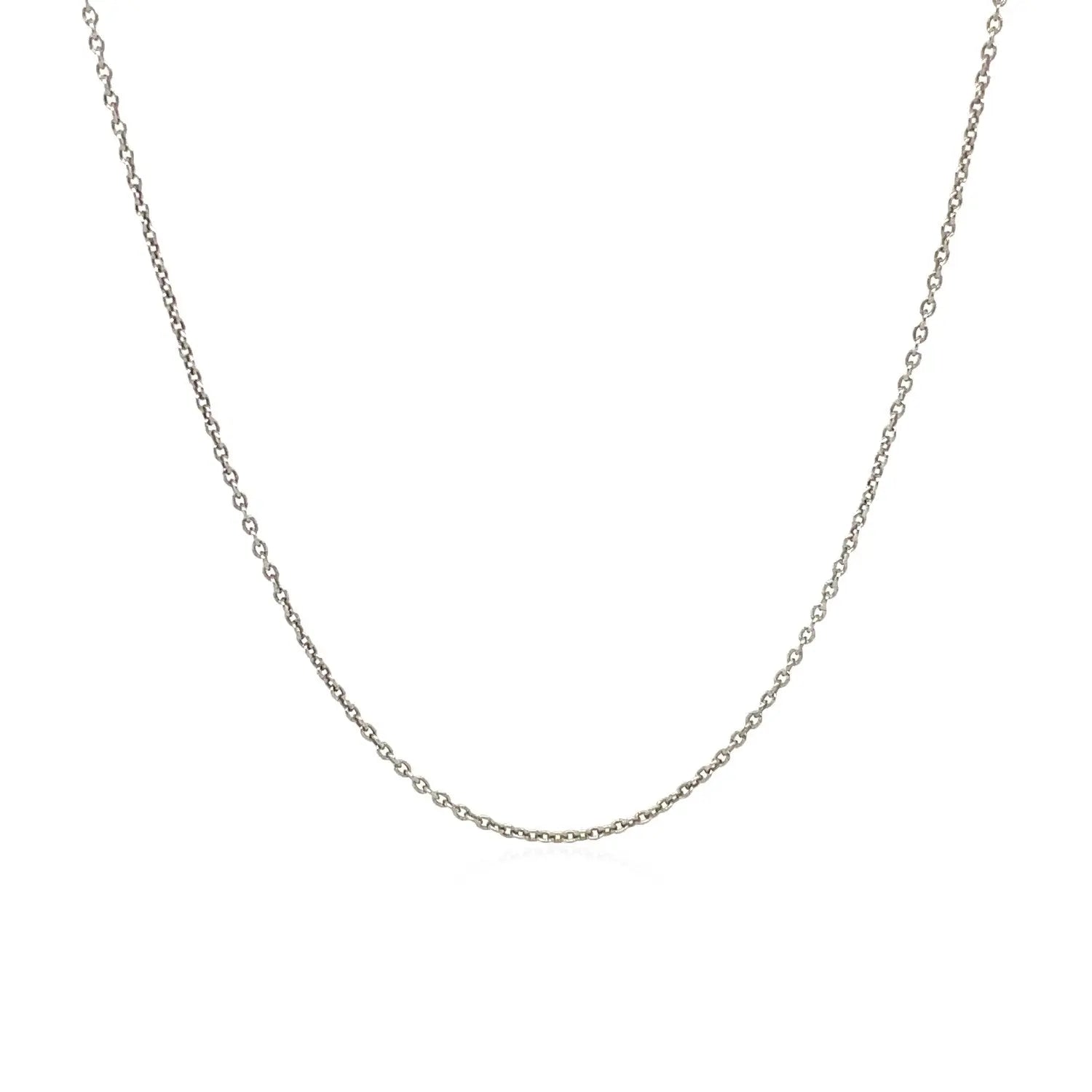 14k White Gold Round Cable Link Chain (1.10 mm) RCJ Chains  CELESTIA LUXE JEWELLERS