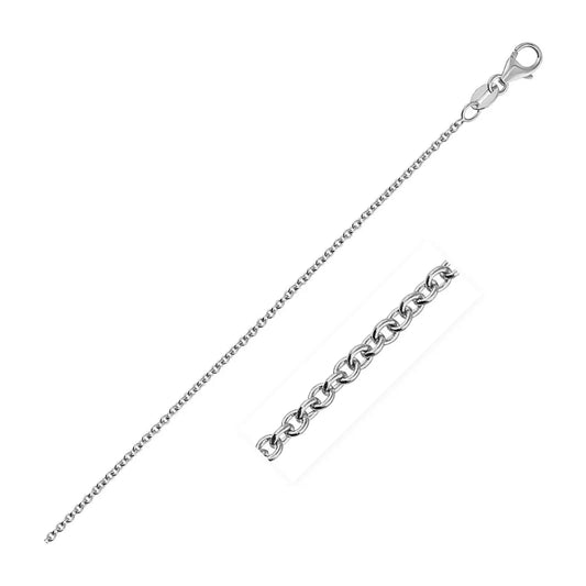 14k White Gold Round Cable Link Chain (1.30 mm) RCJ Chains  CELESTIA LUXE JEWELLERS