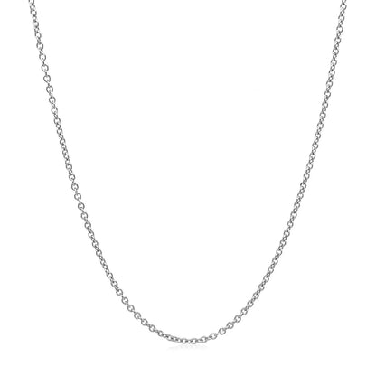 14k White Gold Round Cable Link Chain (1.30 mm) RCJ Chains  CELESTIA LUXE JEWELLERS