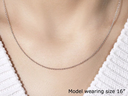 14k White Gold Round Cable Link Chain (1.30 mm) RCJ Chains  CELESTIA LUXE JEWELLERS