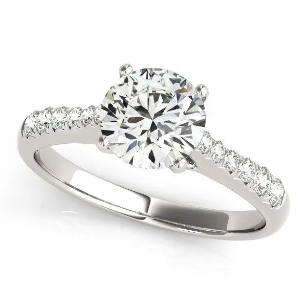 14k White Gold Round Cut Diamond Engagement Ring  (1 5/8 cttw) RCJ Rings  CELESTIA LUXE JEWELLERS