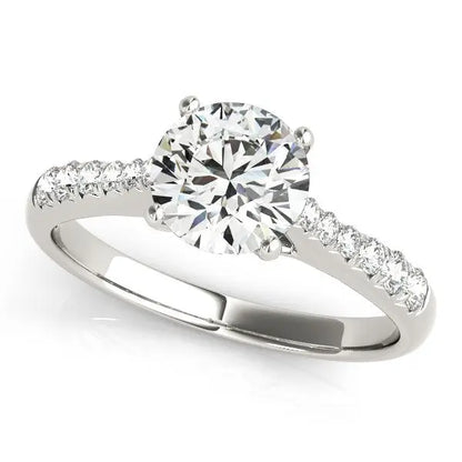 14k White Gold Round Cut Diamond Engagement Ring  (1 5/8 cttw) RCJ Rings  CELESTIA LUXE JEWELLERS