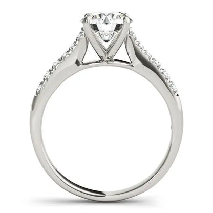 14k White Gold Round Cut Diamond Engagement Ring  (1 5/8 cttw) RCJ Rings  CELESTIA LUXE JEWELLERS