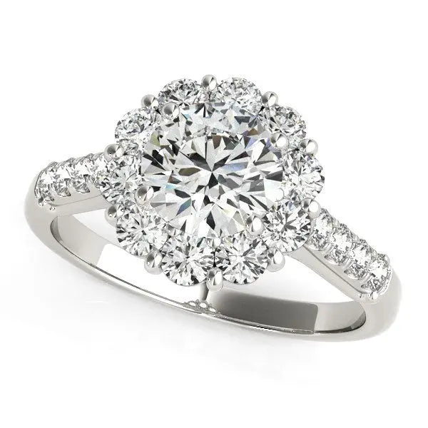 14k White Gold Round Diamond Halo Engagement Ring (2 1/2 cttw) RCJ Rings  CELESTIA LUXE JEWELLERS