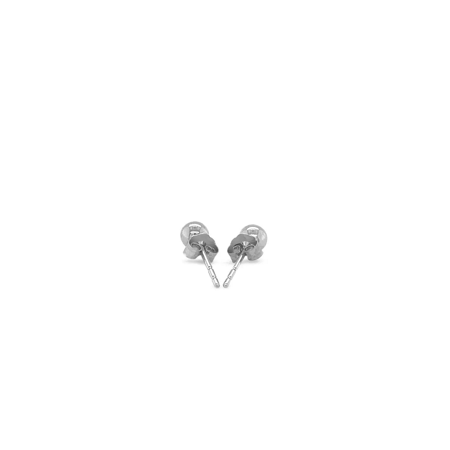 14k White Gold Round Stud Earrings (4mm) RCJ Earrings  CELESTIA LUXE JEWELLERS