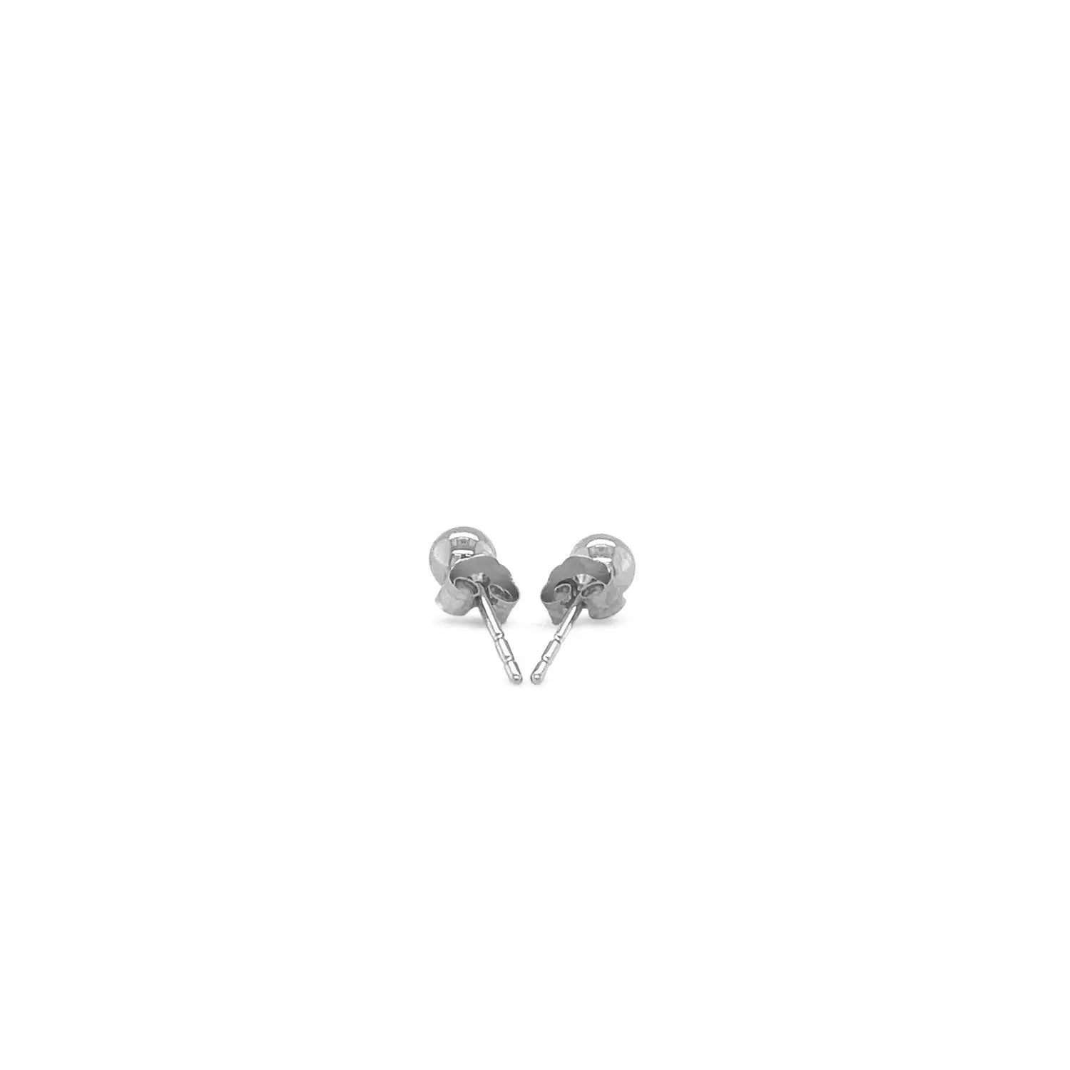 14k White Gold Round Stud Earrings (4mm) RCJ Earrings  CELESTIA LUXE JEWELLERS