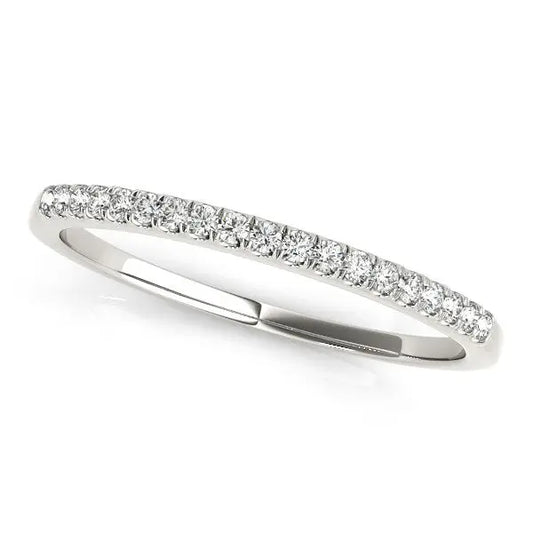 14k White Gold Scallop Pave Set Diamond Wedding Ring (1/8 cttw) RCJ Rings  CELESTIA LUXE JEWELLERS