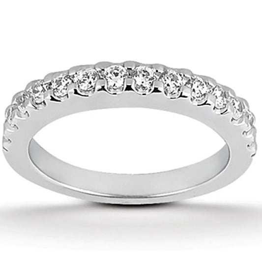 14k White Gold Shared Prong Diamond Wedding Ring Band RCJ Rings  CELESTIA LUXE JEWELLERS