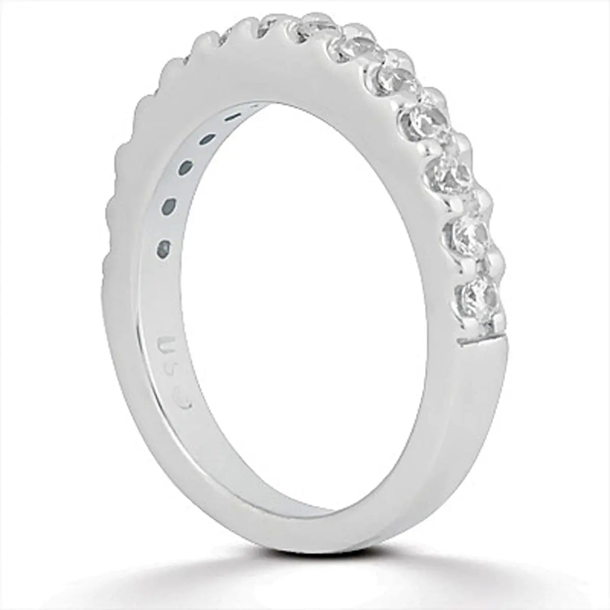 14k White Gold Shared Prong Diamond Wedding Ring Band RCJ Rings  CELESTIA LUXE JEWELLERS