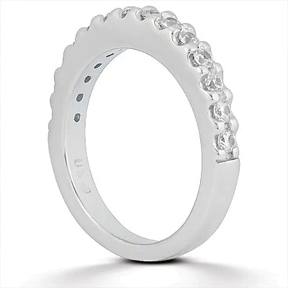 14k White Gold Shared Prong Diamond Wedding Ring Band RCJ Rings  CELESTIA LUXE JEWELLERS