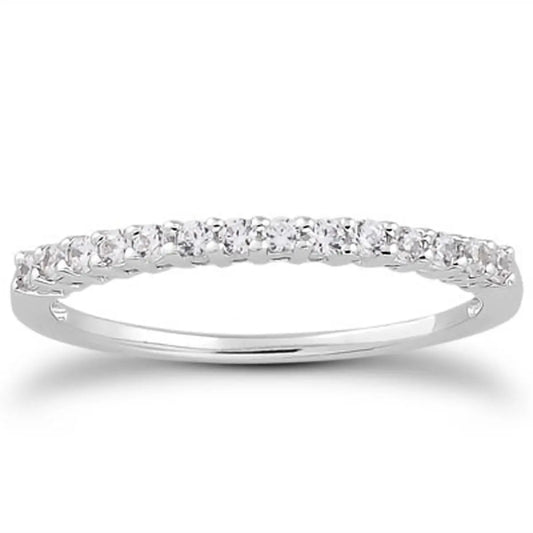 14k White Gold Shared Prong Diamond Wedding Ring Band with Airline Gallery RCJ Rings  CELESTIA LUXE JEWELLERS