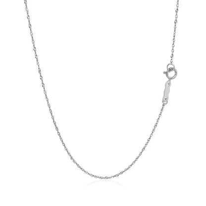 14k White Gold Singapore Chain 0.8mm (0.81 mm) RCJ Chains  CELESTIA LUXE JEWELLERS