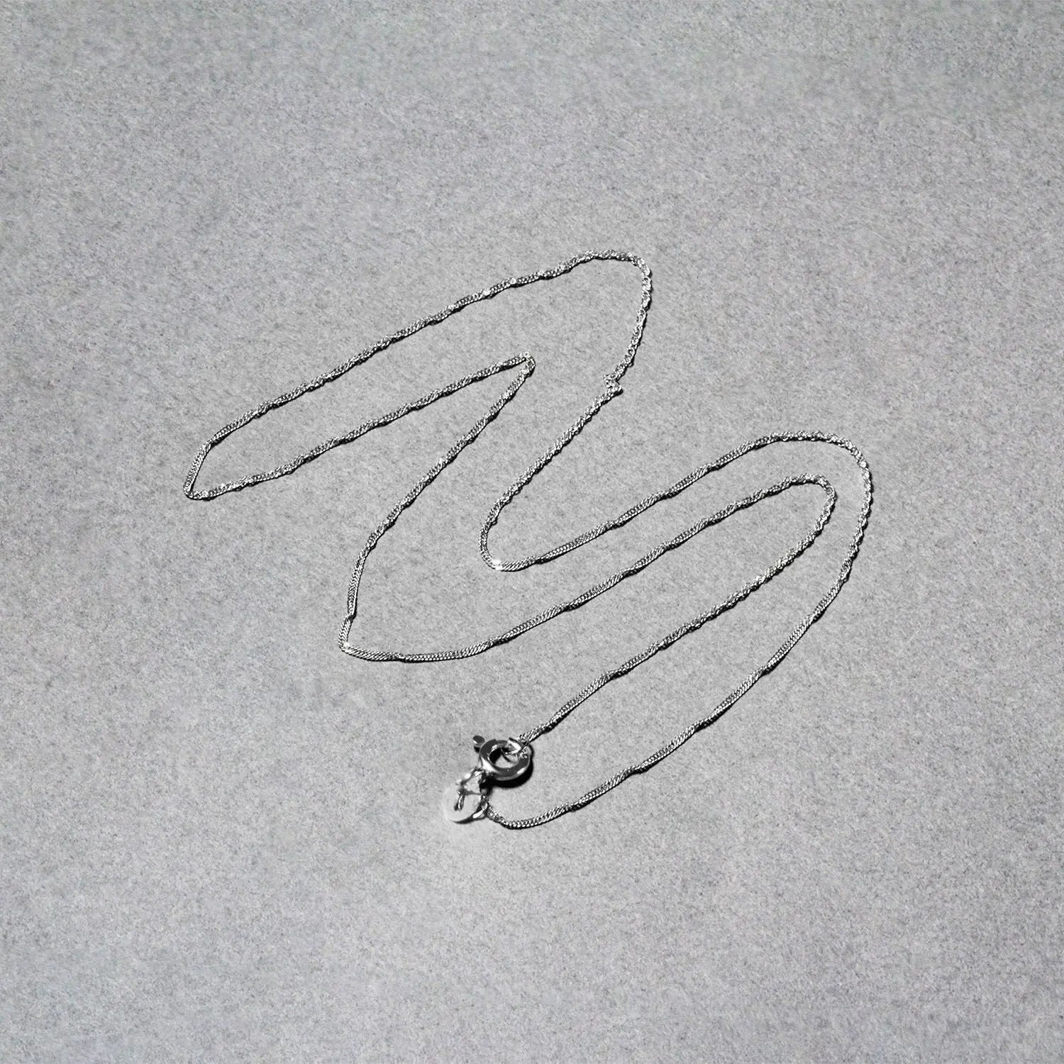 14k White Gold Singapore Chain 0.8mm (0.81 mm) RCJ Chains  CELESTIA LUXE JEWELLERS
