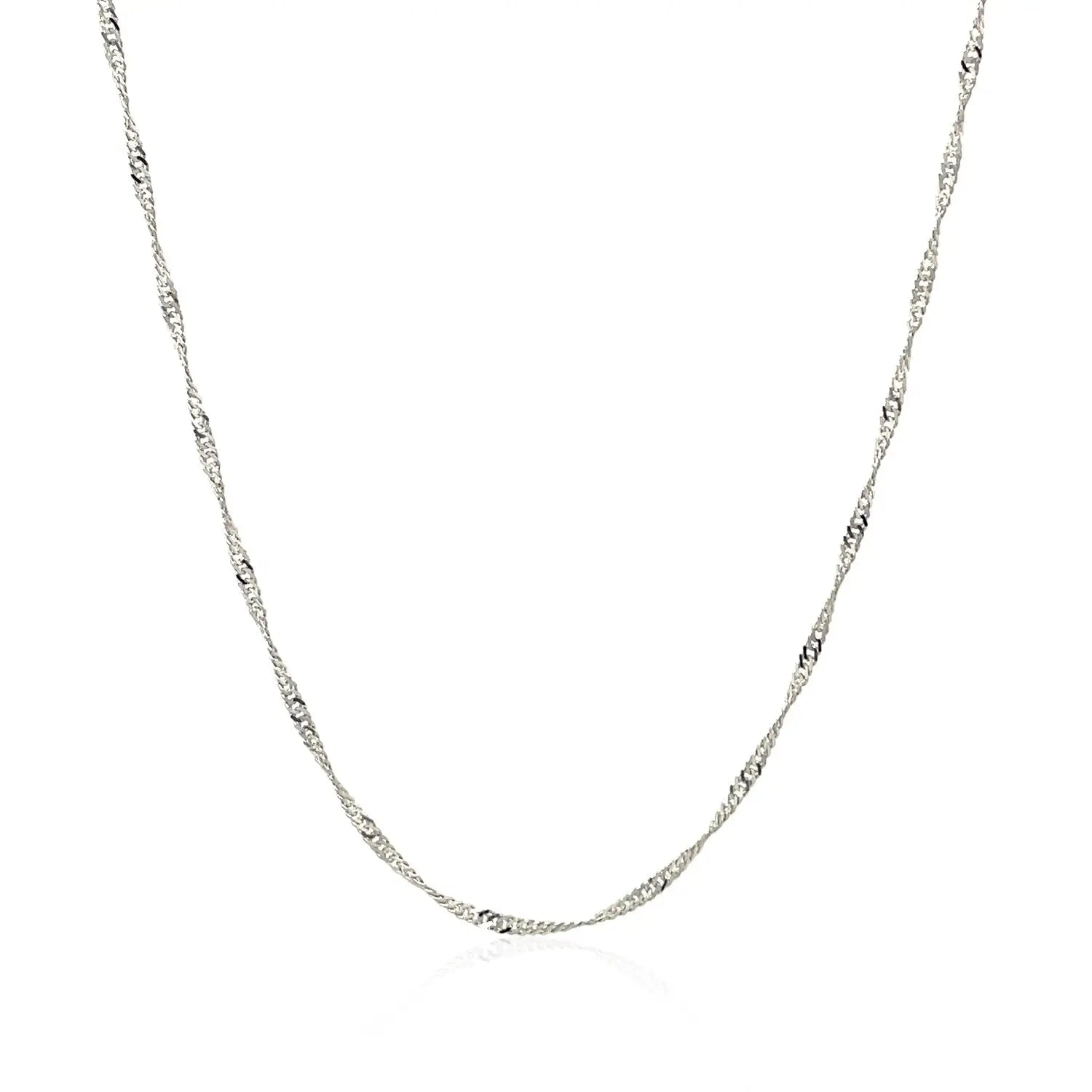 14k White Gold Singapore Chain (1.30 mm) RCJ Chains  CELESTIA LUXE JEWELLERS