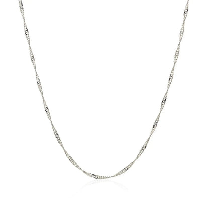 14k White Gold Singapore Chain (1.30 mm) RCJ Chains  CELESTIA LUXE JEWELLERS